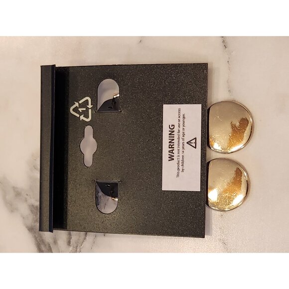 Napier Gold-Tone Drop Earrings With Pave Crystals & Textured Design - Picture 3 of 5